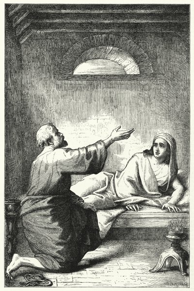 La resurrezione di Dorcas (incisione) da English School