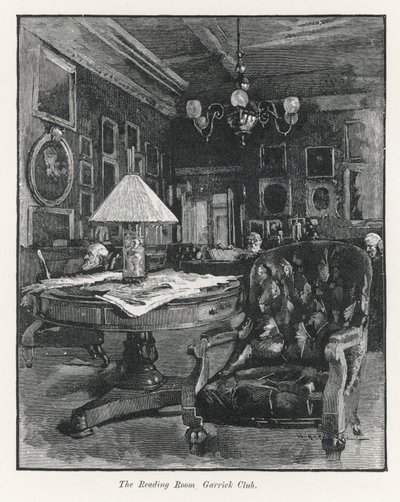 La sala di lettura del Garrick Club da English School