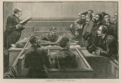 I recenti disordini a Londra: Giuramento al Tribunale di Bow Street da English School