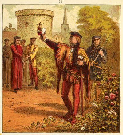Le rose rosse e bianche, illustrazione da 