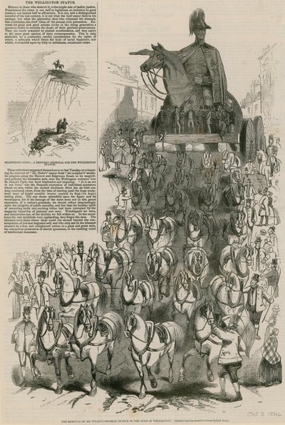 La rimozione della colossale statua del Duca di Wellington di Mr Wyatt da English School