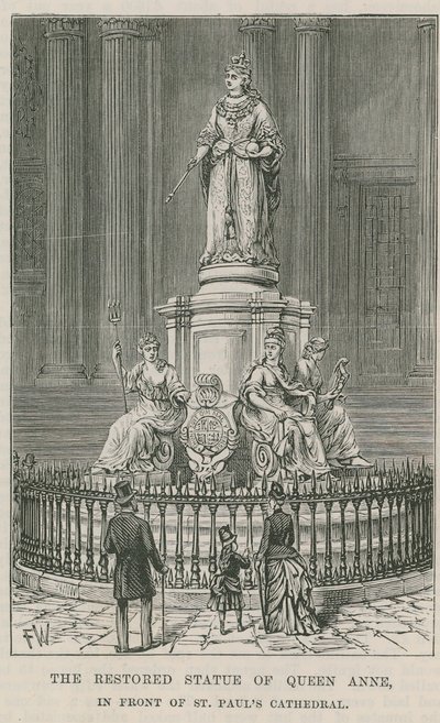 La statua restaurata della Regina Anna da English School