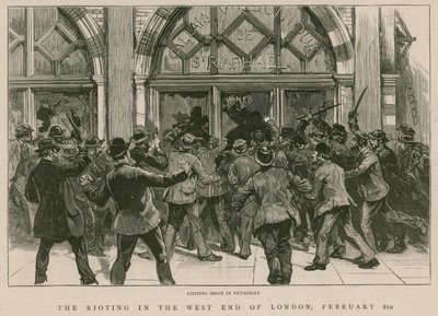 I disordini nel West End di Londra, 8 febbraio 1886: Saccheggio di negozi a Piccadilly da English School
