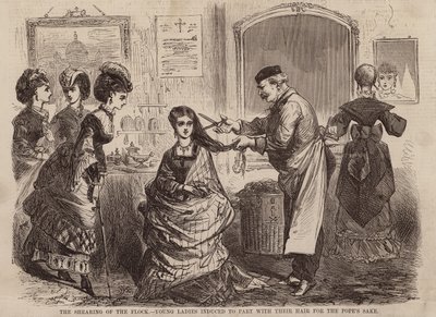 La tosatura del gregge, giovani donne indotte a tagliarsi i capelli per il bene del Papa da English School
