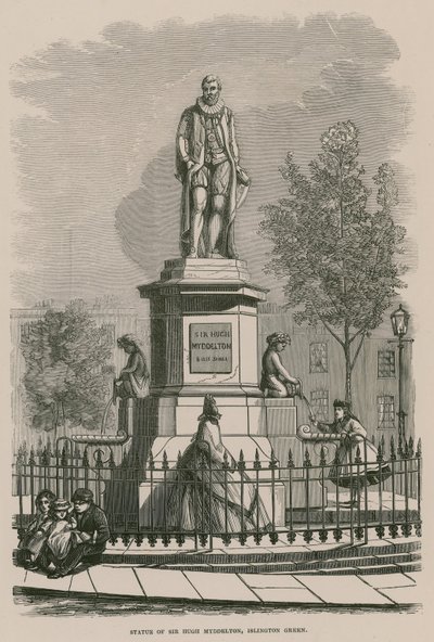 La statua di Sir Hugh Myddleton a Islington Green da English School