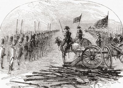 La resa del generale Burgoyne dopo la seconda battaglia di Saratoga da English School