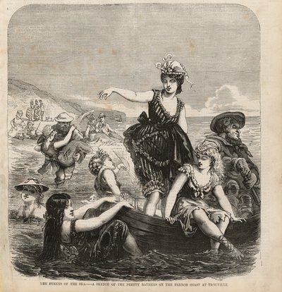 Le sirene del mare, uno schizzo delle belle bagnanti sulla costa francese a Trouville da English School