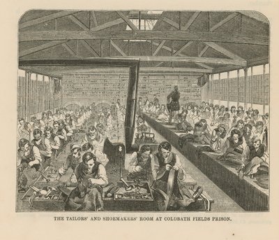 Sala dei sarti e calzolai alla prigione di Coldbath Fields da English School