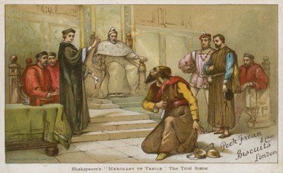 La scena del processo da Il mercante di Venezia di Shakespeare da English School