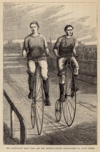La gara di venticinque miglia per il Campionato Amatoriale di Bicicletta a Lillie Bridge da English School