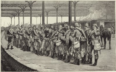 La revisione dei volontari: partenza del corpo degli artisti dalla stazione ferroviaria di Victoria da English School