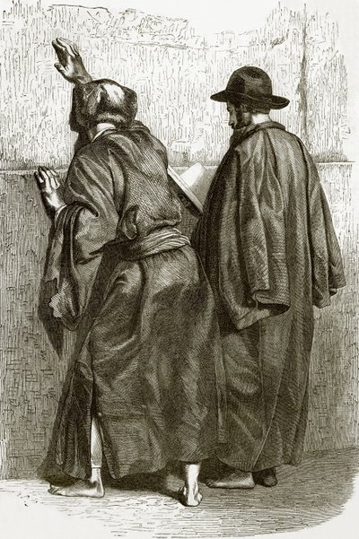 Il luogo del muro - Ebrei che pregano al muro del tempio di Salomone da English School