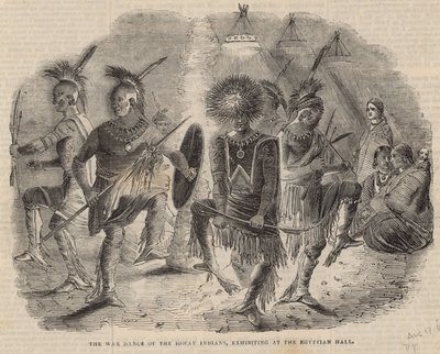 La danza di guerra degli indiani Ioway, in mostra alla Egyptian Hall da English School