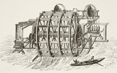 Le opere idrauliche del London Bridge, erette per la prima volta nel 1582, da The National and Domestic History of England di William Hickman Smith Aubrey, pubblicato a Londra, c.1890 da English School