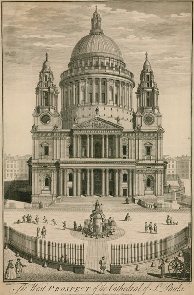 Prospetto ovest della Cattedrale di St Paul, Londra da English School
