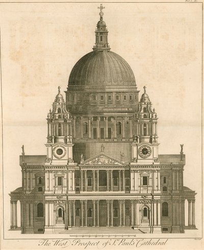 Prospetto ovest della Cattedrale di St Paul, Londra da English School