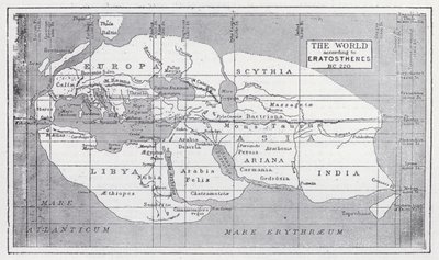 Il mondo secondo Eratostene, 220 a.C. da English School