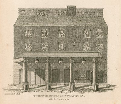 Teatro Reale, Haymarket, Londra, demolito nel 1821 da English School