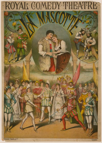 Poster teatrale, La Mascotte al Royal Comedy Theatre, Londra da English School