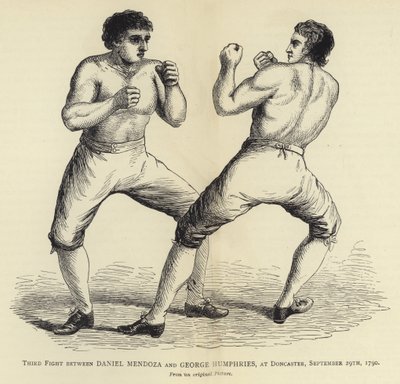 Terzo Combattimento tra Daniel Mendoza e George Humphries, a Doncaster, 29 settembre 1790, da un Dipinto originale da English School