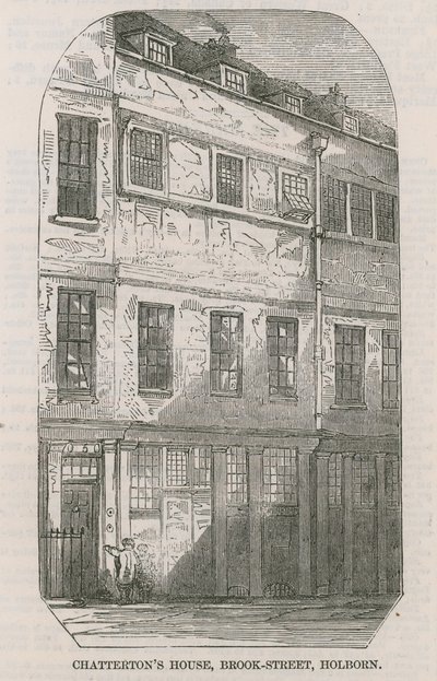Casa di Thomas Chatterton, Brooks Street, Holborn, Londra da English School