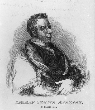 Thomas Curson Hansard, 1824 da English School