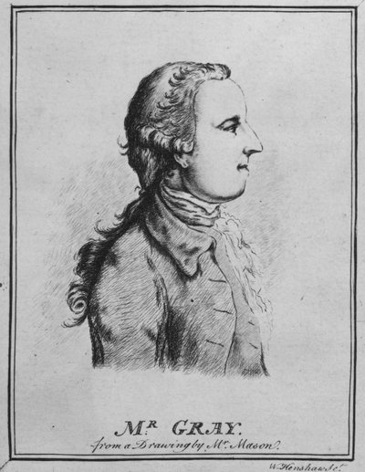 Thomas Gray, disegnato da William Henshaw da English School