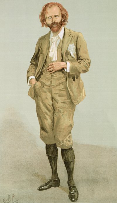 Thomas Hall Caine (1853-1931) illustrazione da Men of the Day, pubblicata su Punch Magazine, luglio 1896 da English School