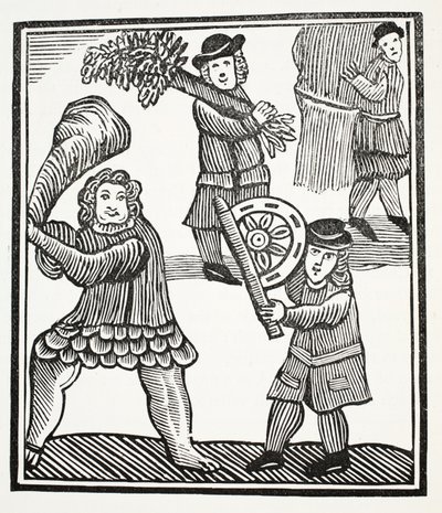Thomas Hickathrift, illustrazione da Chap-books del XVIII secolo di John Ashton, pub. 1882 da English School