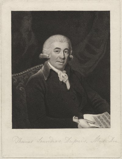 Thomas Saunders Dupuis, c.1800 (incisione a puntasecca) da English School