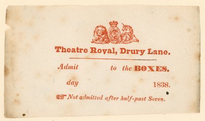 Biglietto per il Drury Lane Theatre, Londra da English School