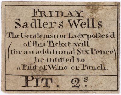 Biglietto per il venerdì Sadlers Wells da English School