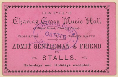 Biglietto per Gattis Charing Cross Music Hall da English School