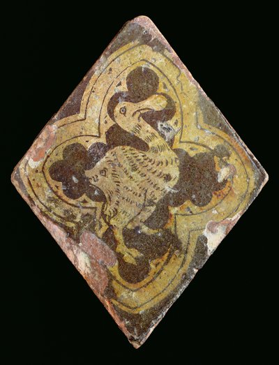 Piastrella raffigurante una bestia mitica, ritenuta proveniente dall
