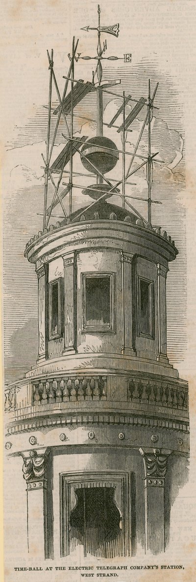 Palla del tempo alla stazione della Electric Telegraph Company, West Strand da English School