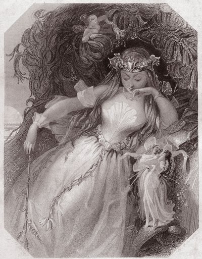 Titania (Sogno di una notte di mezza estate) - Galleria delle donne di Shakespeare, collezione di quarantacinque ritratti seri degli artisti londinesi del primo Ottocento, arricchita da note critiche e letterarie circa 1838 da English School