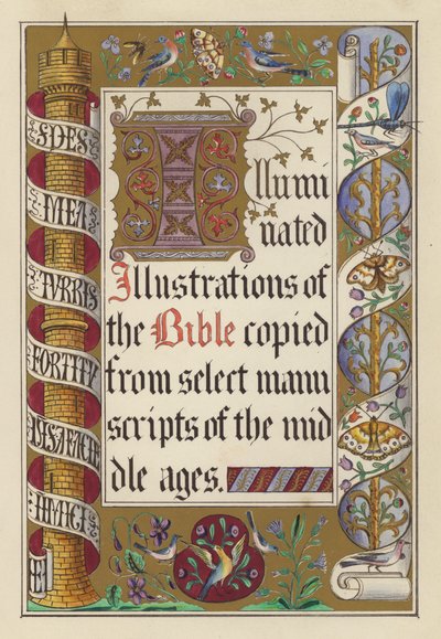 Illustrazione della pagina del titolo per Illustrazioni illuminate della Bibbia da English School