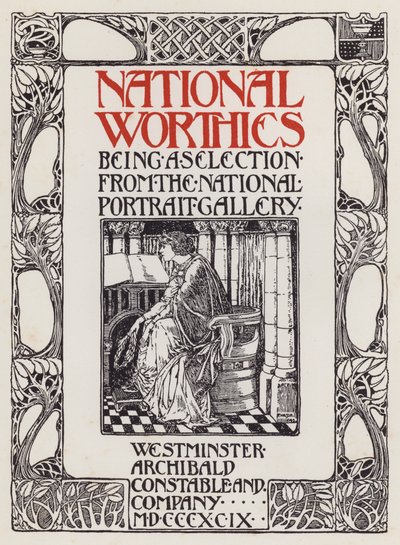 Illustrazione della pagina del titolo per National Worthies, una selezione dalla National Portrait Gallery da English School
