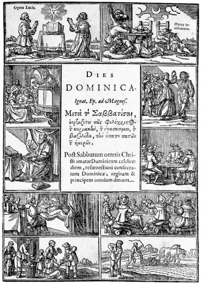 Pagina del titolo di Dies Dominica di Thomas Young, 1639 da English School