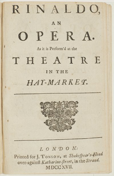 Pagina del titolo dal libretto dell