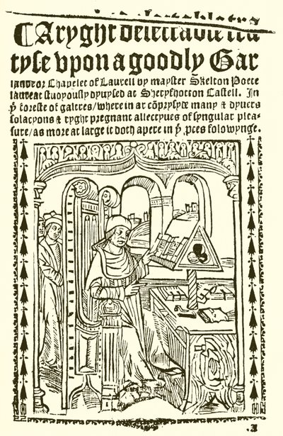 Pagina del titolo di Goodly Garlande di John Skelton da English School