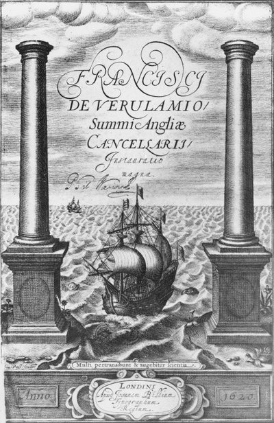 Pagina del titolo della Prima Edizione del Novum Organum di Sir Francis Bacon, 1620 da English School