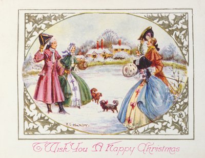 Per augurarti un Buon Natale, cartolina vittoriana da English School