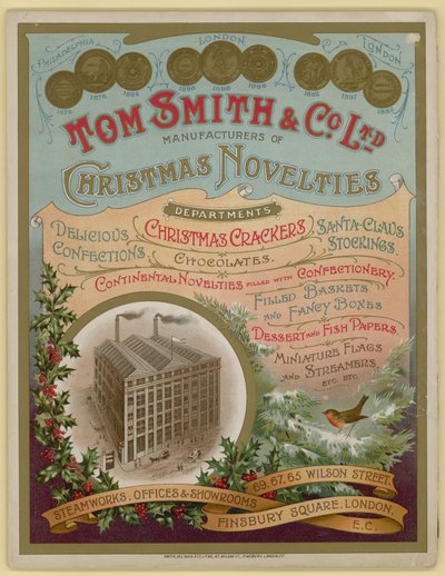 Tom Smith & Co Ltd, Novità di Natale, Crackers di Natale, Copertina del dépliant da English School