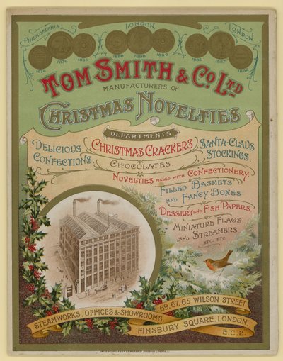 Tom Smith & Co Ltd, Novità di Natale, Crackers di Natale, Copertina del dépliant da English School