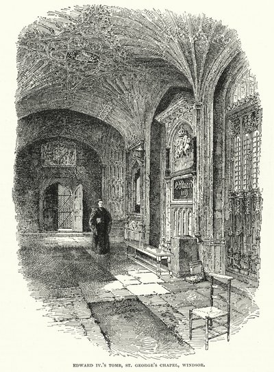 Tomba di re Edoardo IV, Cappella di San Giorgio, Windsor (incisione) da English School