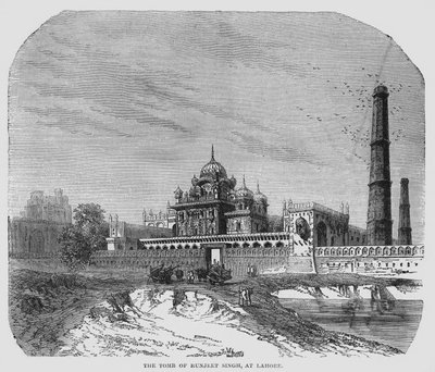Tomba di Runjeet Singh a Lahore (incisione) da English School