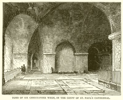 Tomba di Sir Christopher Wren, nella cripta della Cattedrale di San Paolo da English School