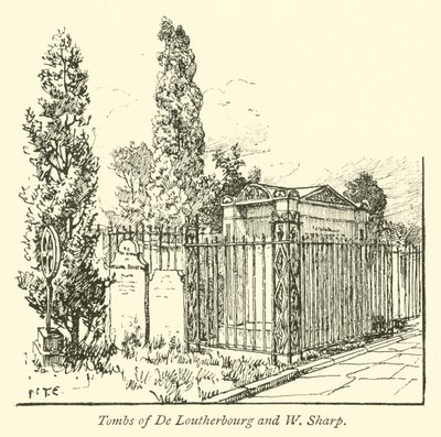 Tombe di De Loutherbourg e W Sharp da English School