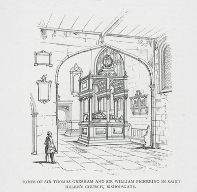 Tombe di Sir Thomas Gresham e Sir William Pickering nella chiesa di Sant
